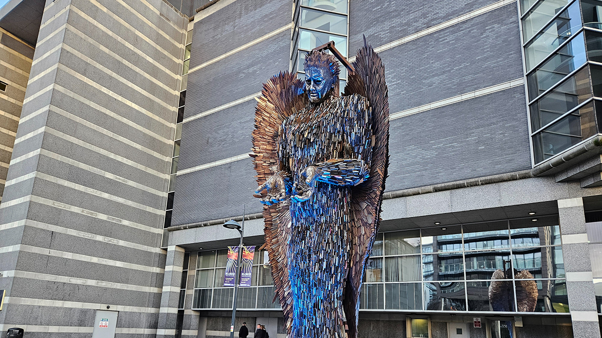 Knife Angel, Leeds. Credit: Leeds City Council