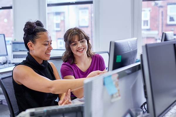 Student on placement being taught by mentor