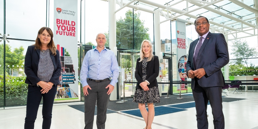 From left to right: Sue Carr, Simon Errington, Olivia Briddon, Professor Charles Egbu