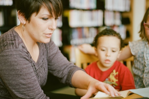 Child being home schooled.
